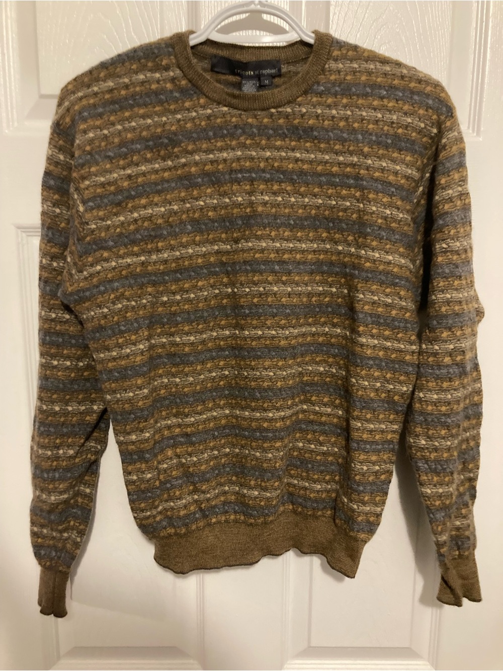 Patterned fine wool sweater